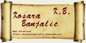 Kosara Banjalić vizit kartica